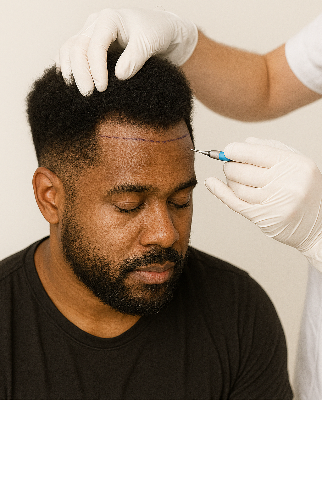 Afro hair transplant result