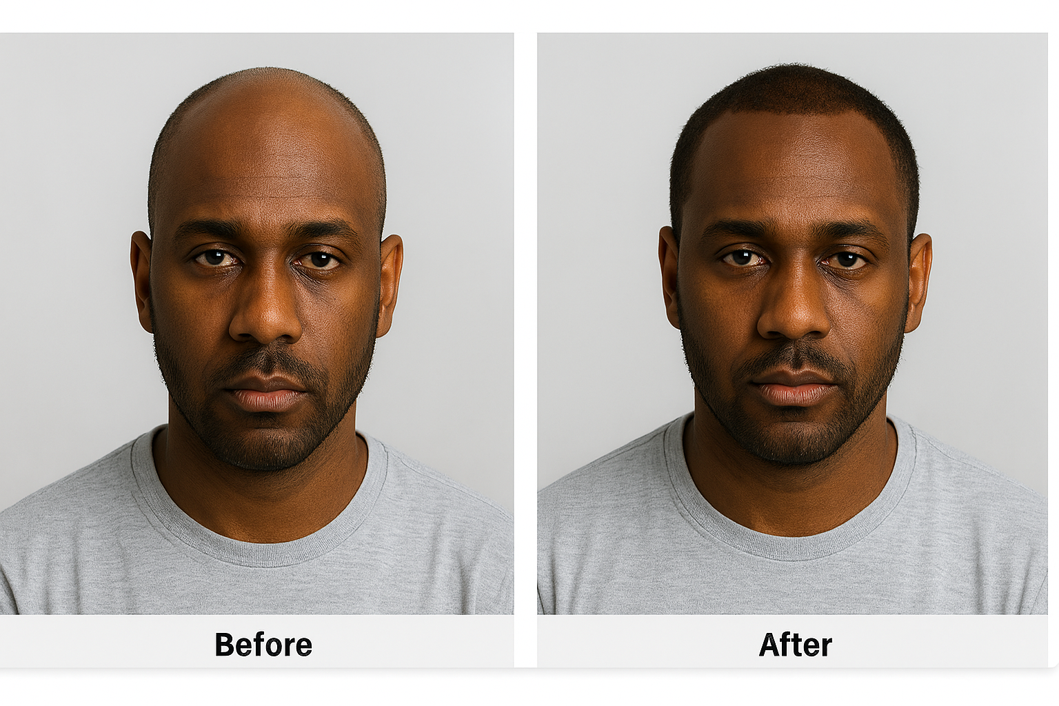 Before and after PRP treatment